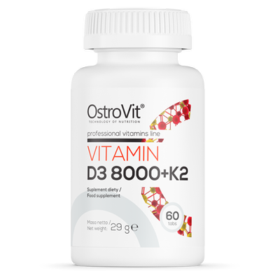 Witamina D3 8000 + 200 K2  60 tabletek OstroVit