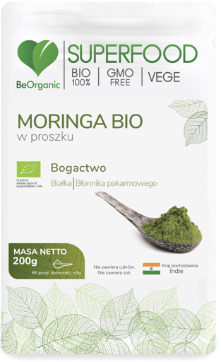 Moringa BIO w proszku 200g SuperFood, beOrganic