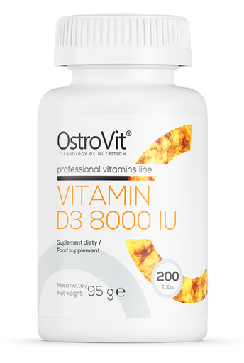 Witamina D3 8000 IU 200 tabletek - OstroVit