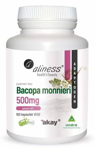 Bacopa monnieri extract 50%, 500 mg x 100 Vege kapsułek, Aliness