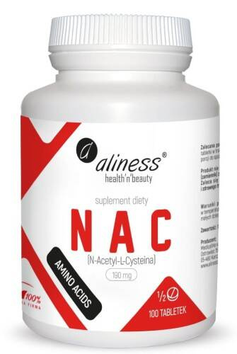 NAC N-Acetyl-L-Cysteine 190 mg x 100 Vege caps. Aliness