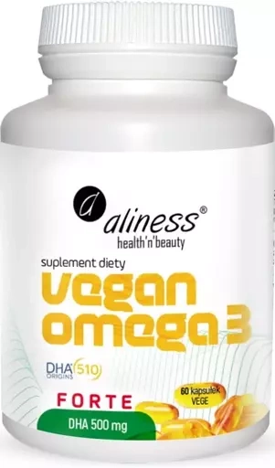 Vegan Omega 3 FORTE DHA 500 mg x 60 vege caps - Aliness