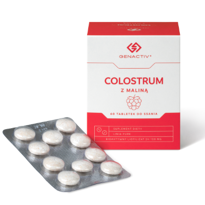 Colostrum 60 Tabletki do ssania Malinowe, Genactiv