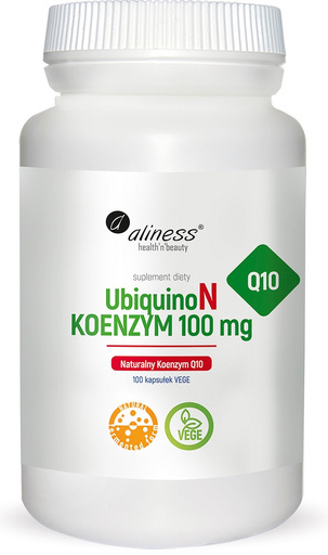 UbiquinoN Naturalny KOENZYM Q10 100mg x 100 Vege caps. Aliness