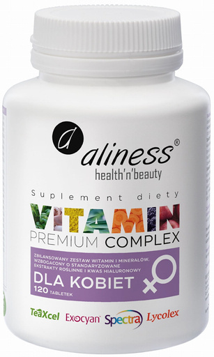Premium Vitamin Complex dla kobiet x 120 tabletek VEGE - Aliness