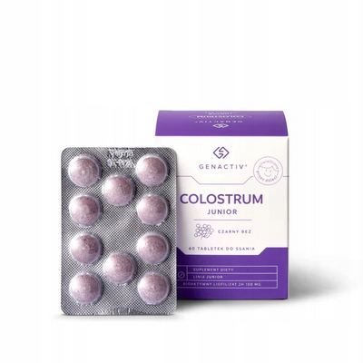 Colostrum Junior Czarny Bez 60 tabletek do ssania Genactiv