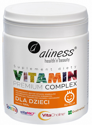 Premium Vitamin Complex dla dzieci , proszek 120g, Aliness