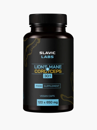 Lion’s Mane + Cordyceps DER 30:1 120 kaps - Slavic Labs