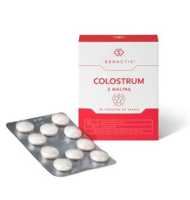 Colostrum z Maliną do ssania, 20tabletek, Genactiv