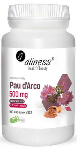 Pau d’Arco (sproszkowana kora Lapacho) 500mg x 100 vege caps, Aliness