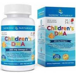 Children's DHA  250mg Omega-3, truskawka 360 kaps. - Nordic Naturals