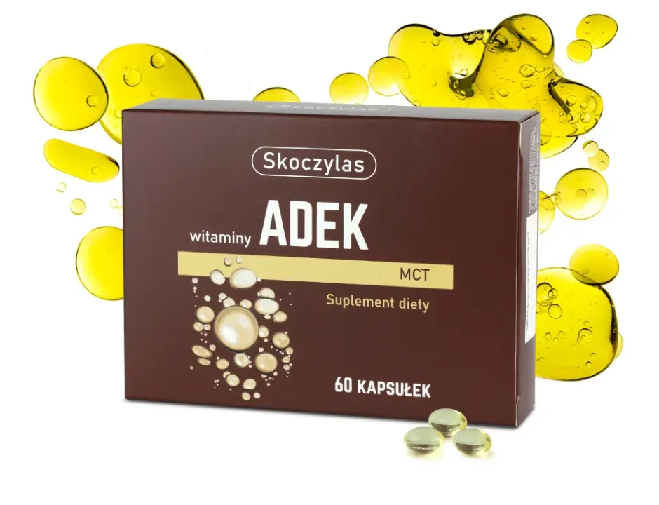 adek mct kapsułki skoczylas Witaminy ADEK MCT 60 kapsułek miękkich Skoczylas - obrazek 1