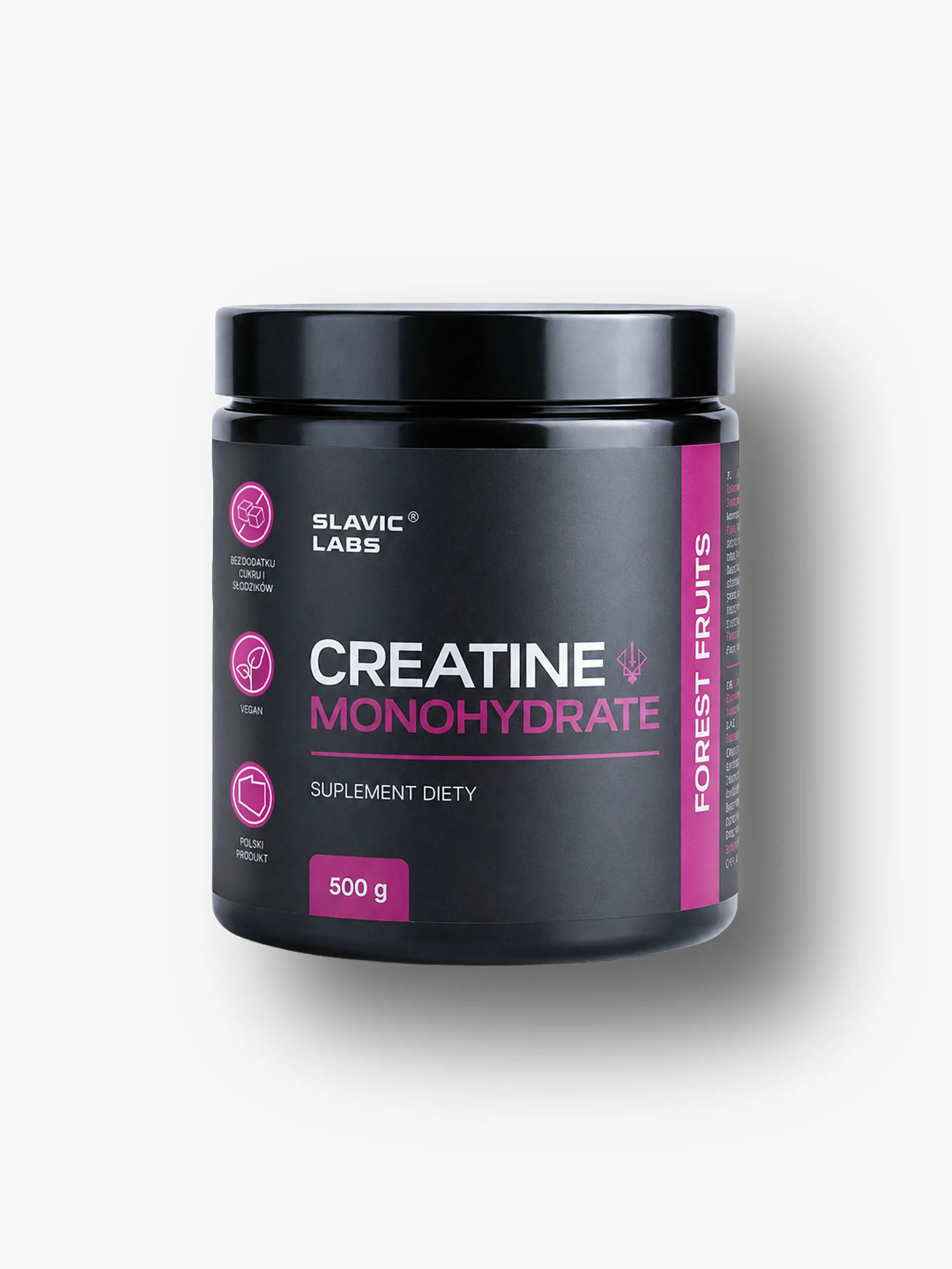 kreatyna_forest_fruits_slavic_labs_clean Monohydrat kreatyny Creatine Monohydrate Owoce Leśne 500g Slavic Labs - obrazek 1